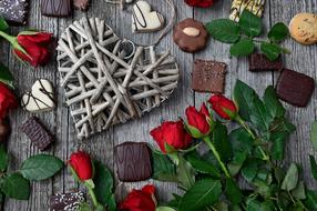 Red Rose Bouquet and craft heart