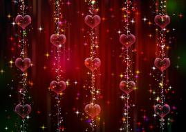 red Hearts and colorful lights, Valentineâs day Background