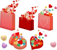 variety of colorful hearts for the holiday as an illustration