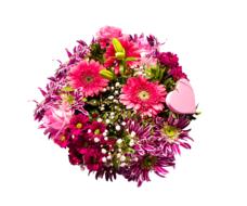 bouquet with pink gerberas for Valentine's Day
