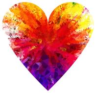 prismatic chromatic heart drawing