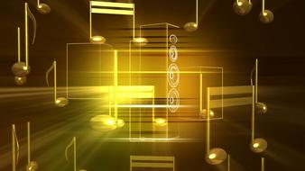golden musical notes