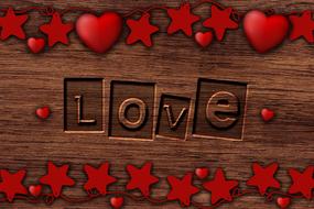background romantic love wood drawing