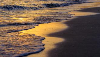 Wave Beach gold Sunset