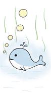whale underwater bubble water plant drawing