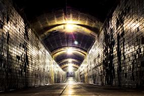 Light in the tunnel in the underpass, saxony