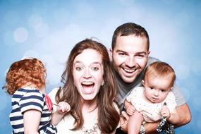 Family Love, happy young parents with two Children