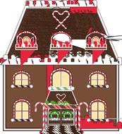 gingerbread house, christmas drawing