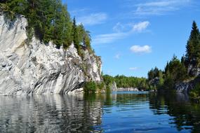 natural rocky lake shore