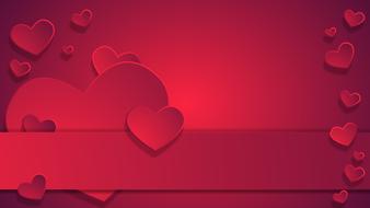 background with red hearts of different sizes