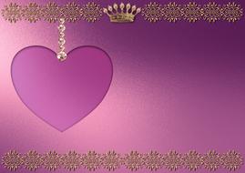 background image gold heart chain drawing