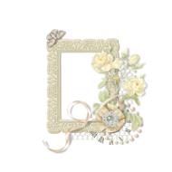 Beautiful, ornamental frame with the colorful flowers, at white background