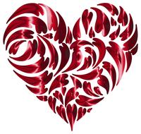 fractal image of a burgundy heart
