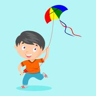 boy with a kite as an illustration