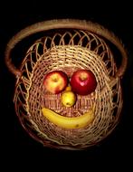 Smiley Funny apple and banana