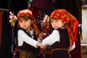 children in costumes at the traditional festival