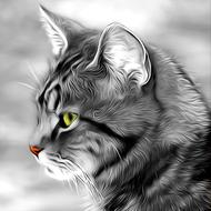 digital cat portrait