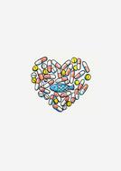 medicine love heart drawing
