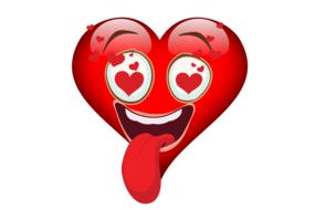 emoji as a funny red heart