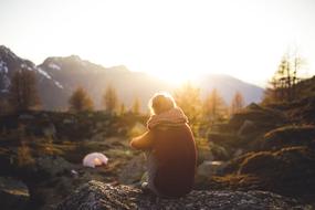 Sitting Girl sunset