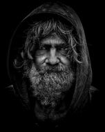 dark Homeless Man face