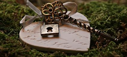 Love Heart Key decoration