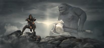 Fantasy Orc Rock drawing