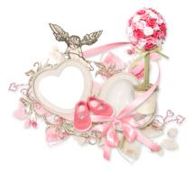 photo frame with Cupid and roses