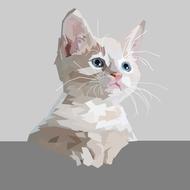 white decoration cat drawing