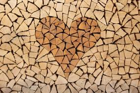 Wood Heart brown