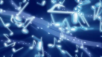 Beautiful, bright notes at blue background