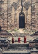 small Buddhist monks in Burma