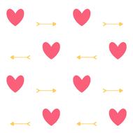 hearts and arrows, seamless pattern