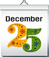 calendar, december 25, christmas, drawing