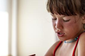 thoughtful Young Girl face