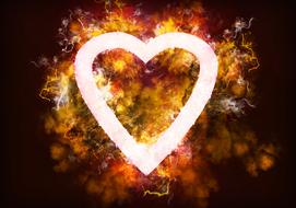love heart valentine fire