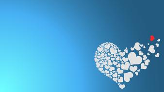 blue background with white hearts