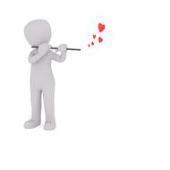 painted white man plays a tune for lovers
