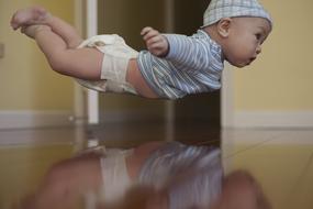 Baby Flying Floating at home