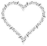 clipart of musical heart love shape