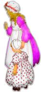 little girls retro drawing