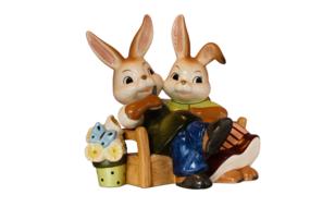 Easter ceramic figurine of hares