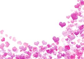 pink hearts on white wallpaper