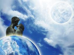 Love Sky Romantic drawing