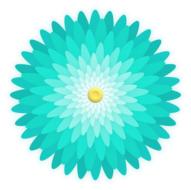 graphic image of a blue daisy