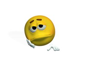 smiley with sad thoughtful face