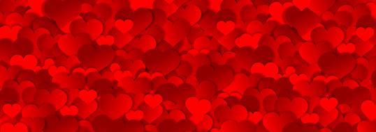 banner with red hearts