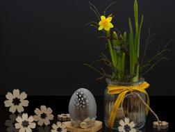Easter Egg and yellow Flower