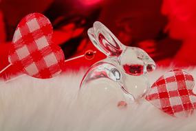 Easter Bunny Glass red decor