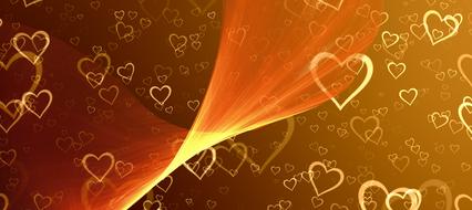 romantic header with hearts